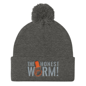 Classic Honest Worm! Logo Pom Pom Knit Cap