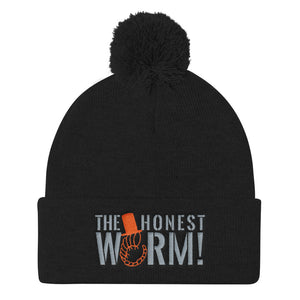 Classic Honest Worm! Logo Pom Pom Knit Cap