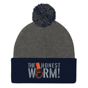 Classic Honest Worm! Logo Pom Pom Knit Cap