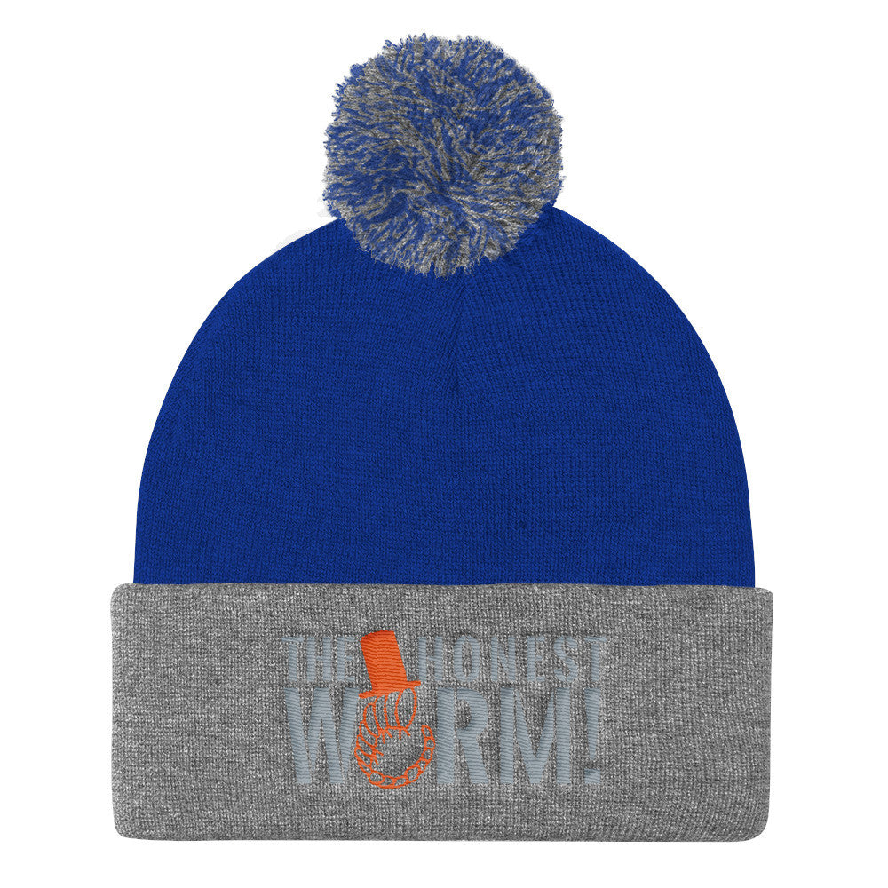 Classic Honest Worm! Logo Pom Pom Knit Cap