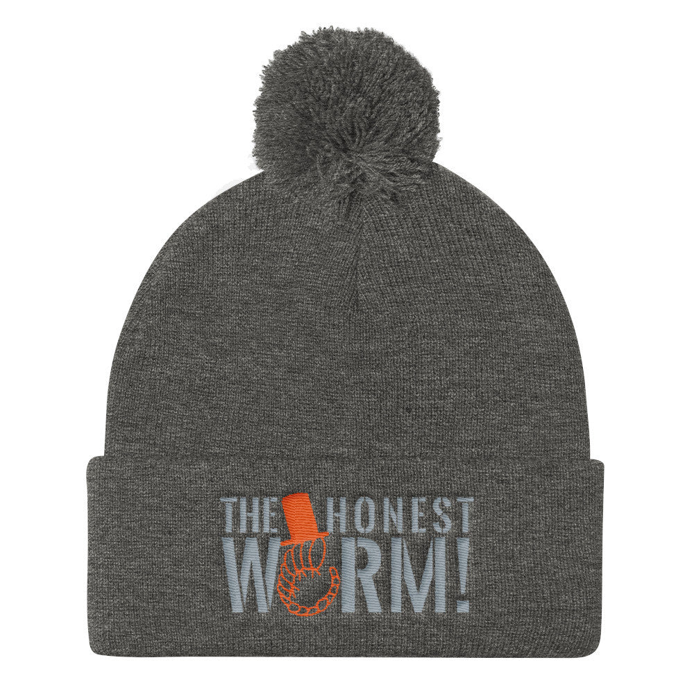 Classic Honest Worm! Logo Pom Pom Knit Cap